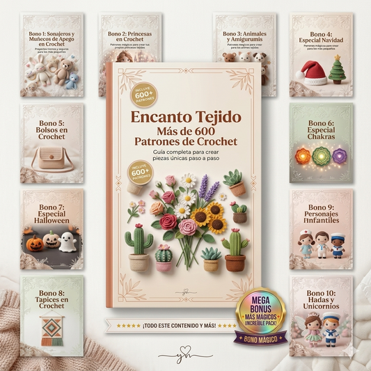 Encanto Tejido: Más de 600 Patrones de Crochet